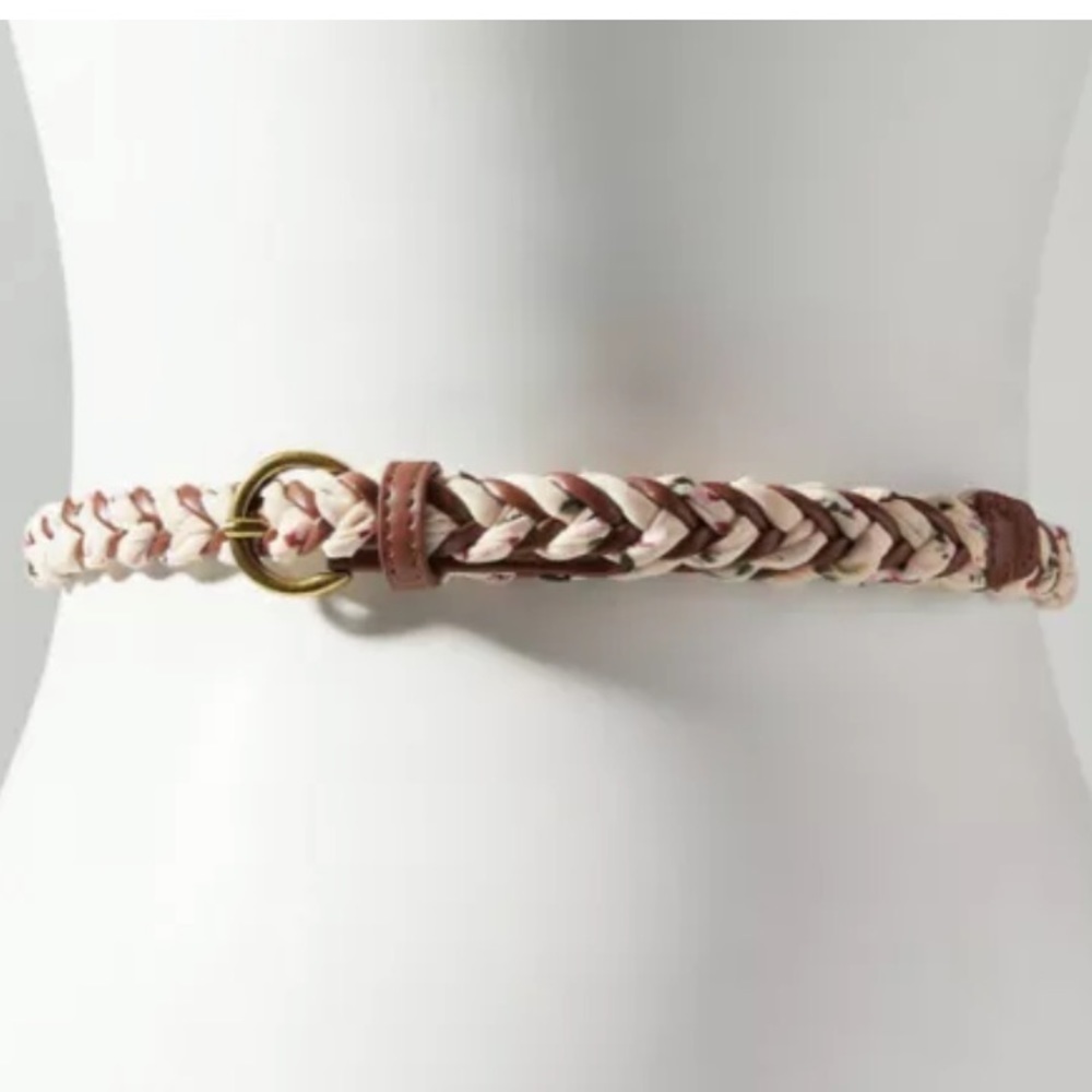 Anthropologie Judy  floral braided weave belt size medium new without ta…